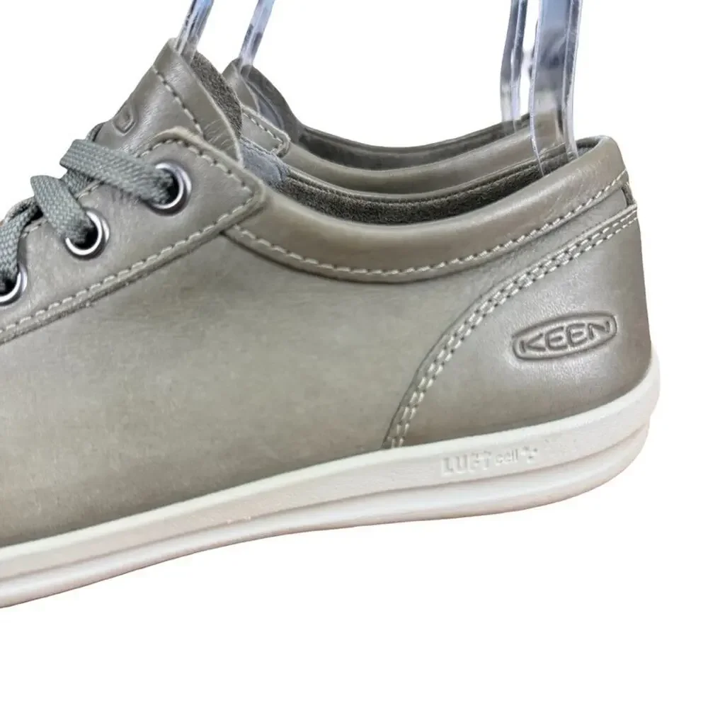 Keen Lorelai Sneakers Olive Green Leather Lace Up Sneakers Casual Shoes sz 6